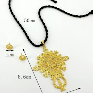 Cross Pendant Necklace Earing Jewelry Set
