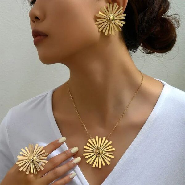 Flower 3pieces Jewelry Sets - Image 4