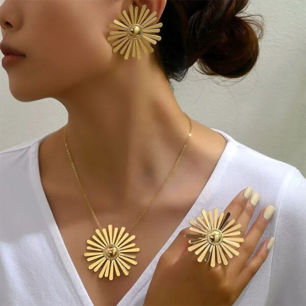Flower 3pieces Jewelry Sets - Image 2