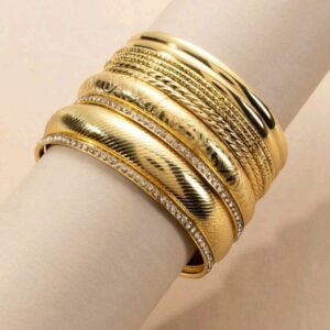 Gold Color 9Pcs Bracelets Bangles