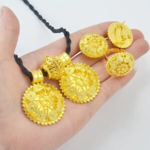 Double Pendant Habesha Jewelry Set