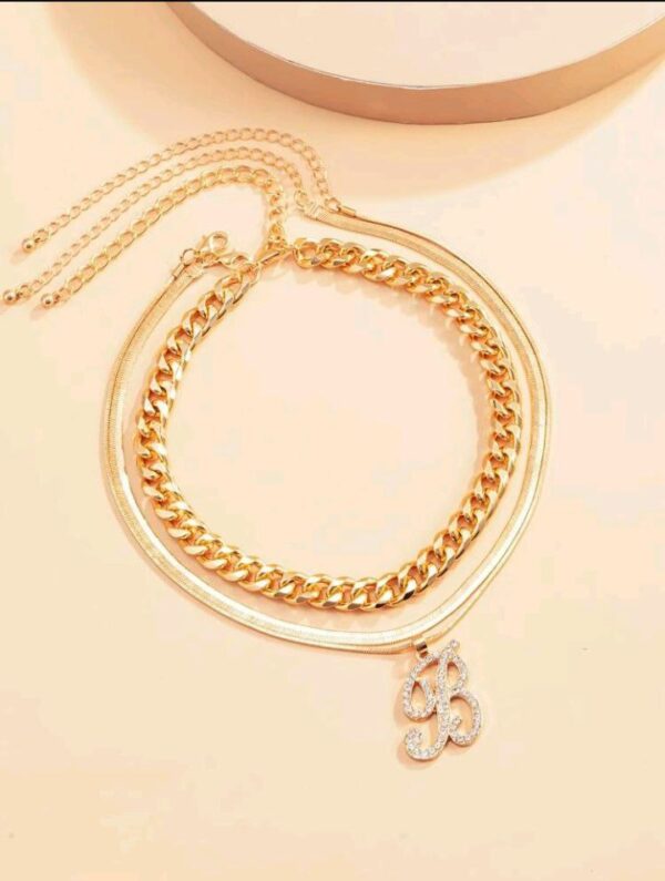 Letter B Necklace 3in 1 - Image 4