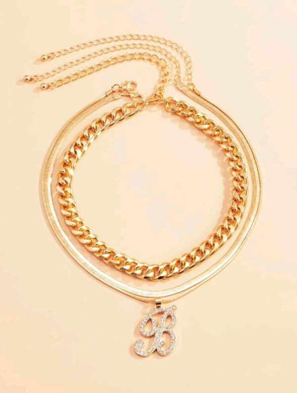 Letter B Necklace 3in 1 - Image 5
