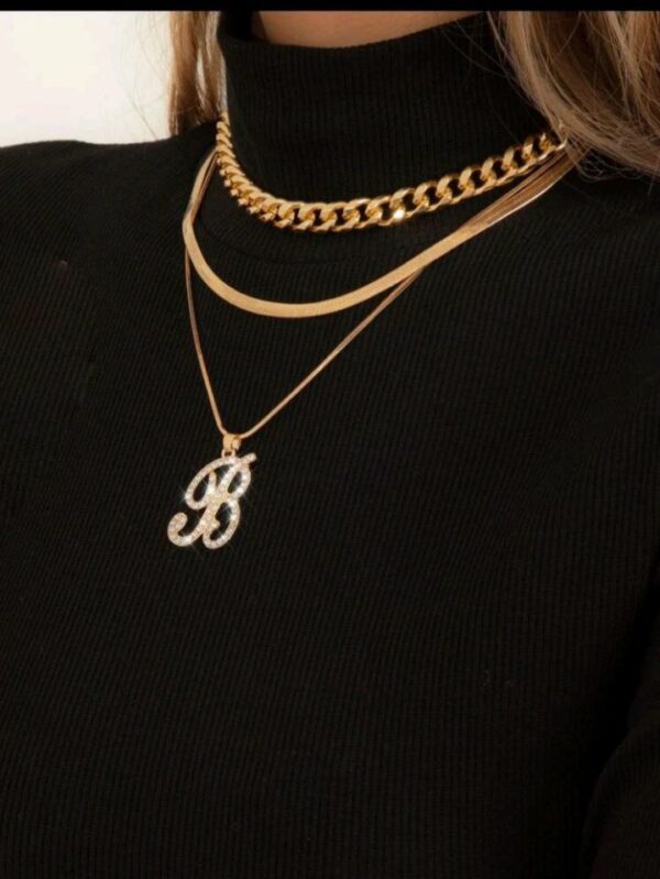 Letter B Necklace 3in 1 - Image 3