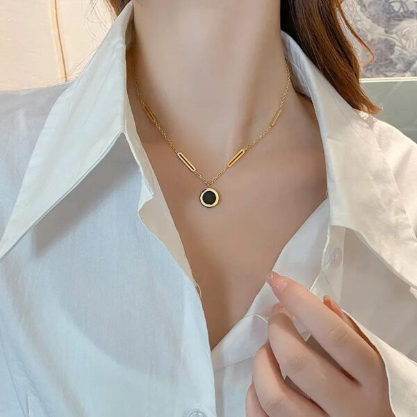 Roman Numeral Pendant Necklace - Image 4
