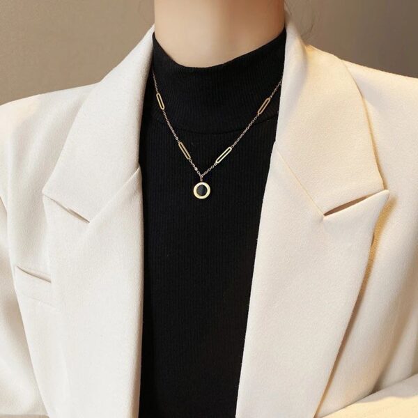 Roman Numeral Pendant Necklace - Image 3
